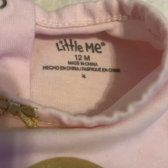 Little Me Pink & Gold Heart Top 12M Baby Girl - Picture 6 of 10